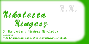 nikoletta mingesz business card